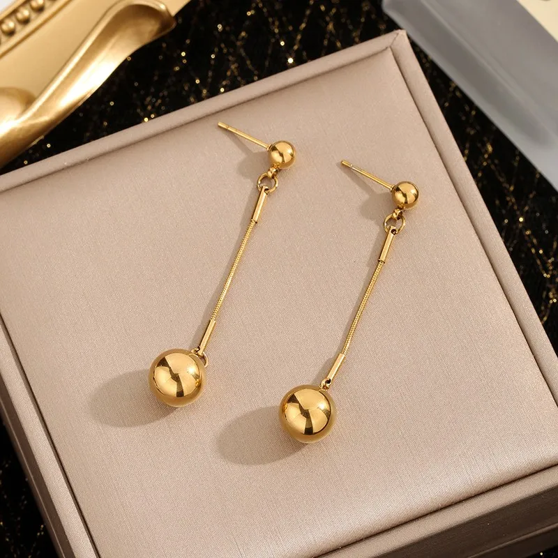 Wholesale Ion Plating (IP) 18K Gold Plated Geometric 304 Stainless Steel French Style Tropical Streetwear Waterproof Non Tarnish Drop Earrings