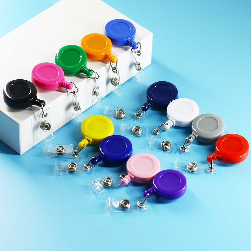Wholesale Easy pull- buckle badge ID buckle round easy pull- badge glue op metal buckle lanyard retractable buckle color