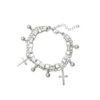 Wholesale European and American style retro bracelet fashionable all-match metal double-layer cross pendant hip hop multi-layer bracelet couple accessories