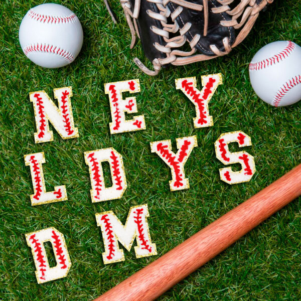 Wholesale 26 Baseball Alphabet Stickers with English Embroidery