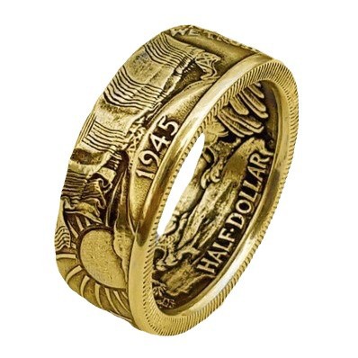 Wholesale AliExpress explosions cross-border best selling European and American personality retro Morgan 1945 carved letters ring ring