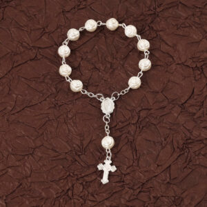 8mm rose beads silver