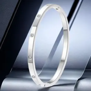 35-E-2 Steel 4mm Ten Diamond Bracelet