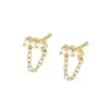 Wholesale Fashion Geometric Copper Artificial Gemstones Earrings Ear Studs
