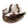 Wholesale Leopard print new European and American style western cowboy hat dairy cow print sunscreen sunshade hat vintage hat mountaineer hat