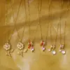 Wholesale Vacuum Plating 16K Gold Plated 18K Gold Plated Sunflower Heart Shape 304 Stainless Steel Sweet Commute 304 Stainless Steel Lobster Trigger Clasp Closure Pendant Necklace
