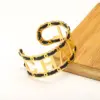 Wholesale Letter Leather Rope Titanium Steel Simple Style Titanium Steel Bangle