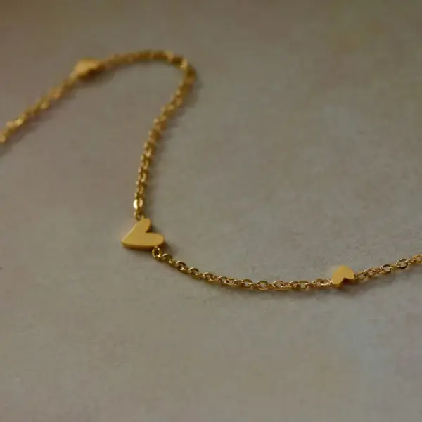 Wholesale Simple Style Heart Shape Titanium Steel Plating Necklace