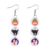 Wholesale Halloween funny splicing triple pendant acrylic earrings