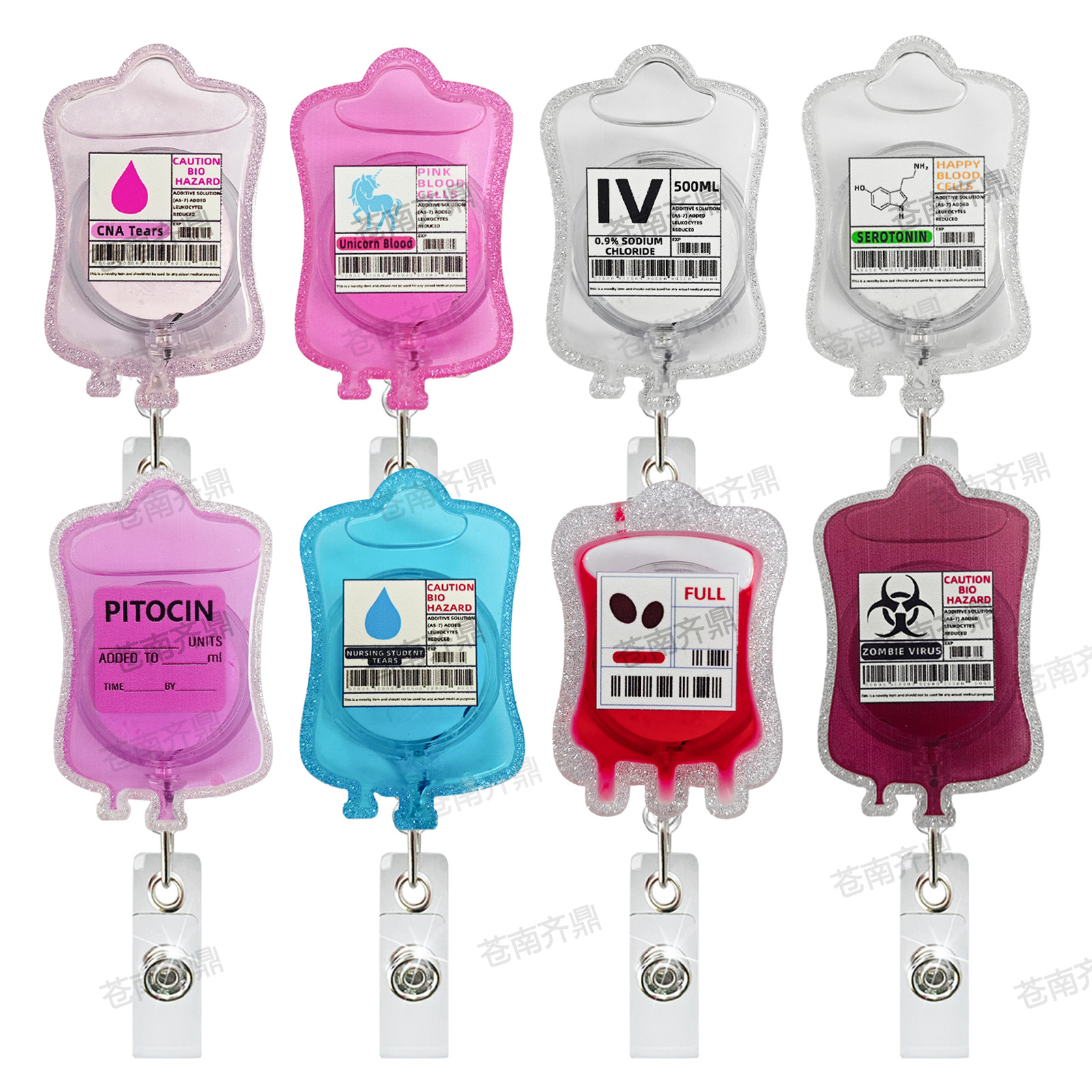 Wholesale Oily medicine bag, medical sta acrylic badge scroll, retractable and easy to pull
