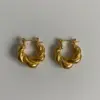 1 Pair Simple Style Twist Titanium Steel Plating 18k Gold Plated Hoop Earrings