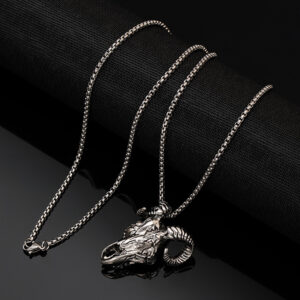 X236-2 ancient silver skull sheep head