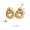 Wholesale Ion Plating (IP) 18K Gold Plated Real Gold Plated Geometric 304 Stainless Steel Casual Waterproof Non Tarnish Ear Studs