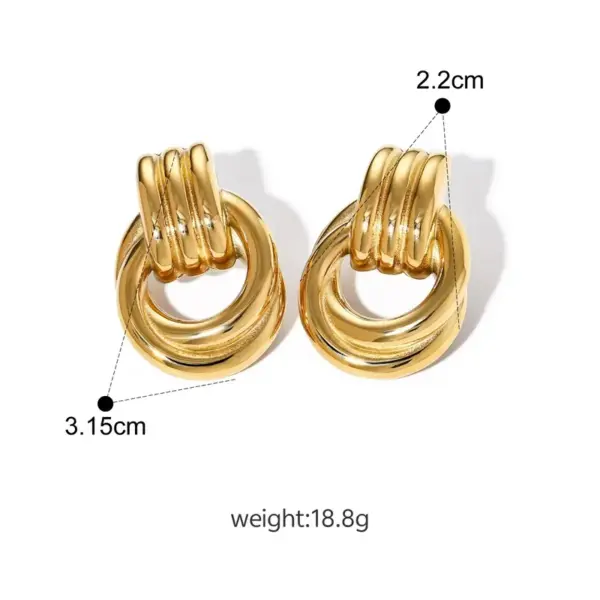 Wholesale Ion Plating (IP) 18K Gold Plated Real Gold Plated Geometric 304 Stainless Steel Casual Waterproof Non Tarnish Ear Studs