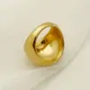 PVD Coated Real Gold Plated 14K Gold Solid Color 304 Stainless Steel Casual Simple Style Waterproof Non Tarnish Rings