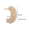 oly-b55293b034bf02aefd33b8f122cefc14 Wholesale 1 Pair Casual Elegant Vintage Style C Shape Plating Inlay Copper Artificial Pearls 18k Gold Plated Ear Studs