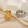 PVD Coated 18K Gold Plated Spiral 304 Stainless Steel Simple Style Waterproof Non Tarnish Open Rings
