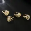 Wholesale Europe And America Hot Sale New Copper-plated Gold Religious Jewelry Virgin Mary Open Ring