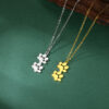 oly-b55b1730ee6a5536b57c782ac5914388 Wholesale Cute cartoon fashion continuous cat claw beast footprints pendant clavicle jewelry women's all-match jewelry stainless steel necklace