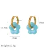 Wholesale PVD Coated Real Gold Plated 18K Gold Flower 304 Stainless Steel IG Style Sweet Waterproof Non Tarnish Earrings