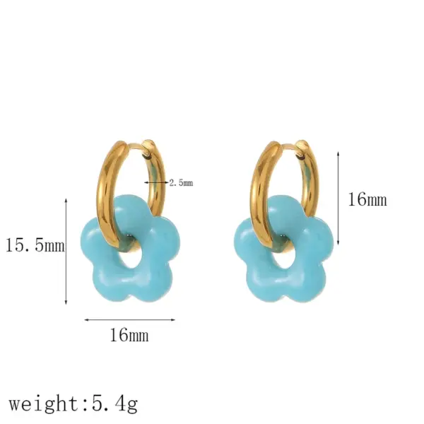 Wholesale PVD Coated Real Gold Plated 18K Gold Flower 304 Stainless Steel IG Style Sweet Waterproof Non Tarnish Earrings