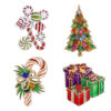 Wholesale Christmas brooch with rhinestones and oil-drop alloy, high-grade brooch.