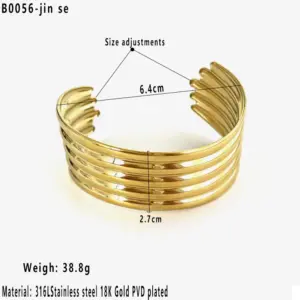 Gold Striped Bracelet / Average Size