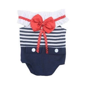 18 inch striped blue red butterfly swimsuit / American Toy Doll Swimsuit