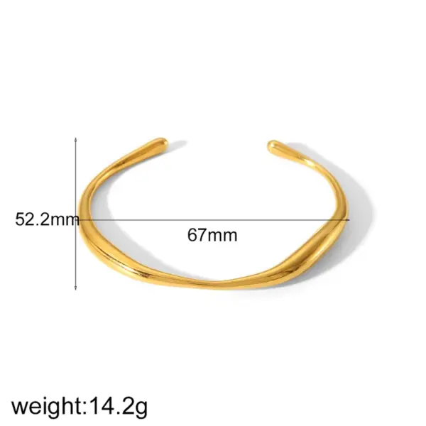 PVD Coated Real Gold Plated 18K Gold Solid Color 304 Stainless Steel Casual Classic Style Waterproof Non Tarnish 304 Stainless Steel Bangle