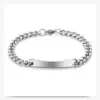 Wholesale Hip Hop Style Rectangle Stitching Chain Titanium Steel Id Bracelet