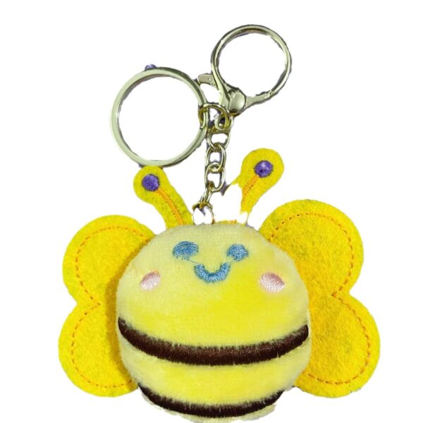 Wholesale Cartoon plush doll keychain cute bee key doll pendant clothing bag accessories brooch accessories