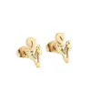 Wholesale PVD Coated 18K Gold Real Gold Plated Fox Lion 304 Stainless Steel Fashion Waterproof Non Tarnish Ear Studs