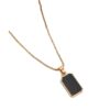 Wholesale European and American Cross-border Fashion Black Long Square Brand Necklace Women's Clavicle Chain Geometric Personality Versatile Necklace