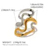 Wholesale Jewelry IG Style Simple Style Geometric Lines 304 Stainless Steel 18K Gold Plated Open Rings