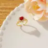 Wholesale Copper Plating Heart Shape Zircon Open Rings