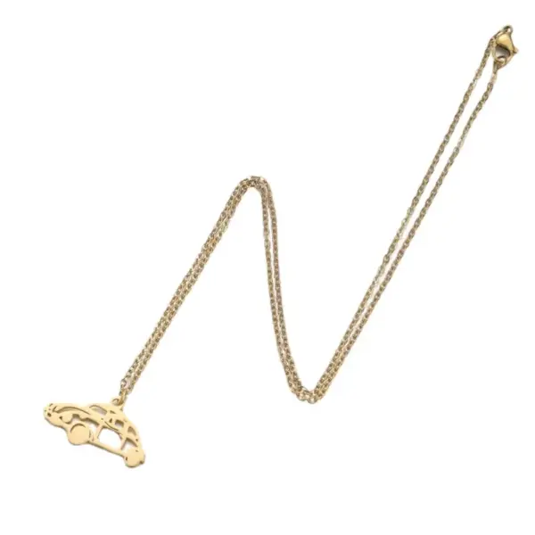 Wholesale PVD Coated 18K Gold Real Gold Plated Car 201 Stainless Steel Casual Simple Style Waterproof Non Tarnish 201 Stainless Steel Pendant Necklace