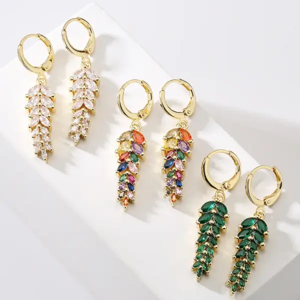 Wholesale 1 Pair Simple Style Leaf Copper Earrings