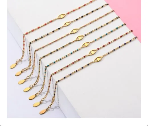 Wholesale Modern Style Eye Titanium Steel Enamel Bracelets