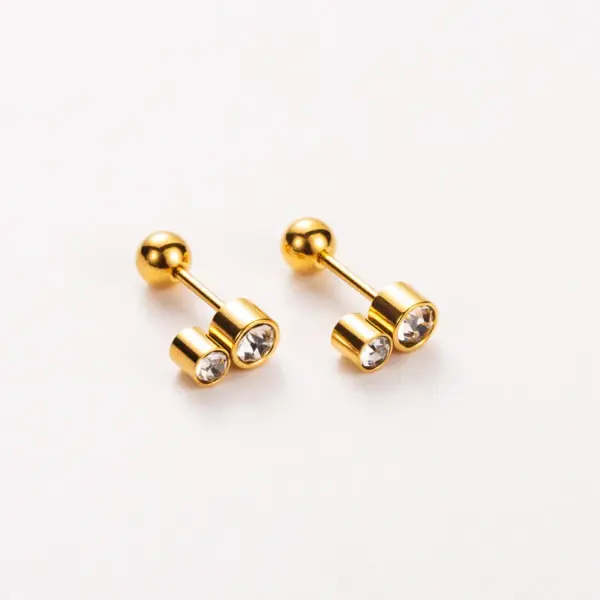 Wholesale PVD Coated Real Gold Plated 14K Gold Letter Heart Shape Wings 304 Stainless Steel Basic Modern Style Simple Style Waterproof Non Tarnish Ear Studs