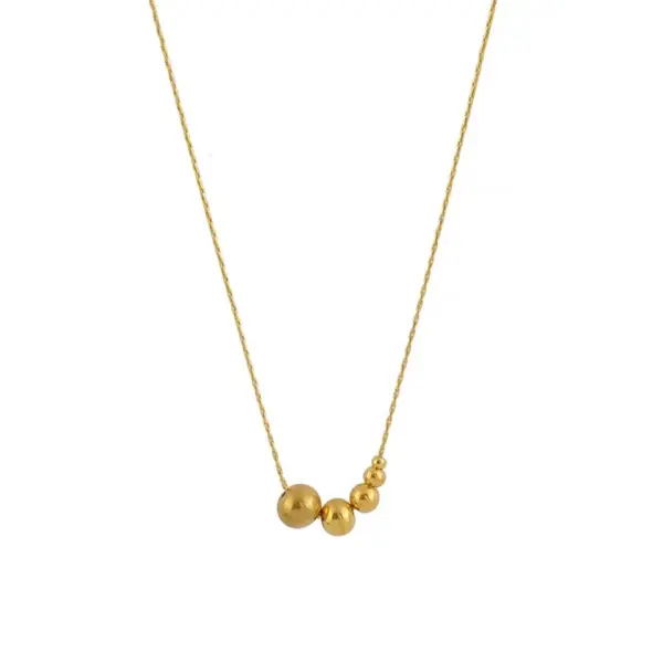 Wholesale PVD Coated Real Gold Plated 18K Gold Solid Color 304 Stainless Steel Simple Style Waterproof Non Tarnish 304 Stainless Steel Necklace