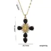 Wholesale PVD Coated Real Gold Plated Cross Stainless Steel Elegant Waterproof Non Tarnish Pendant Necklace