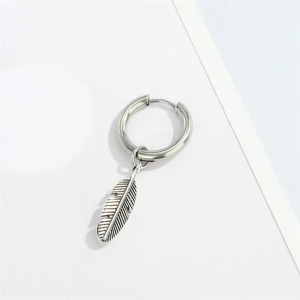 Wholesale Fashion Feather Plating 201 Stainless Steel Alloy No Inlaid Earrings