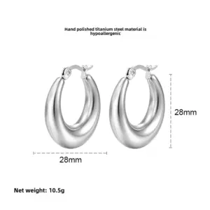 Hollow U-Shaped Width-Steel Color / 18K