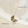 Wholesale Simple Style Geometric Moon Natural Stone Titanium Steel Pendant Necklace In Bulk
