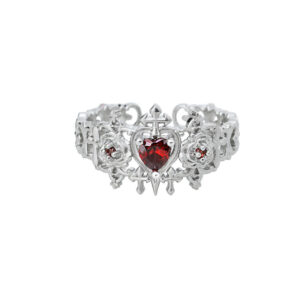 Cross love crown ring (silver plated copper)