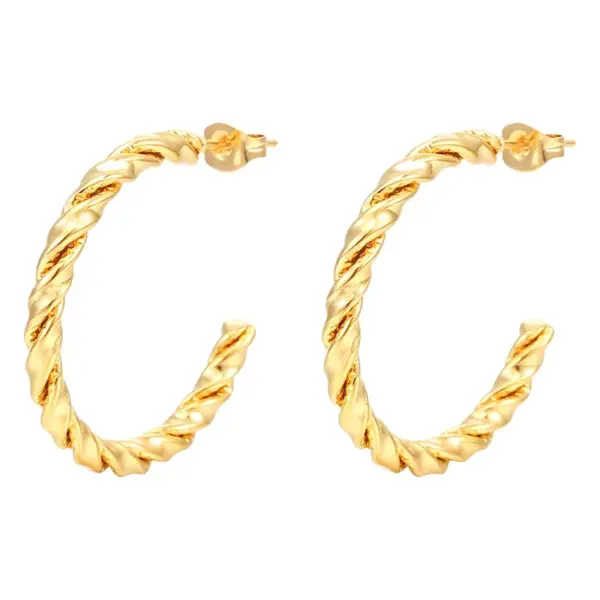 Wholesale 201 Stainless Steel Geometric Electroplated 18K Real Gold Plated Simple Style Commute Waterproof Non Tarnish Plating Ear Studs