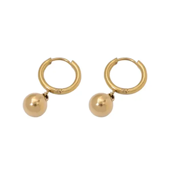 Wholesale 1 Pair Elegant Lady Ball Plating Titanium Steel Drop Earrings