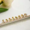 Wholesale 1 Piece Simple Style Geometric Star Heart Shape Plating Titanium Steel Zircon 18K Gold Plated Small Stud Earrings