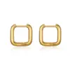 Wholesale PVD Coated 18K Gold Plated Square 304 Stainless Steel Simple Style Waterproof Non Tarnish Earrings