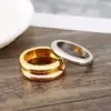 Wholesale PVD Coated 18K Gold Plated Round 304 Stainless Steel Basic Simple Style Classic Style Waterproof Non Tarnish Rings